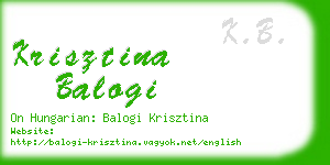 krisztina balogi business card